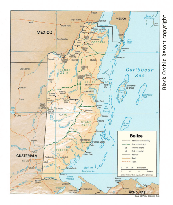 Map of Belize