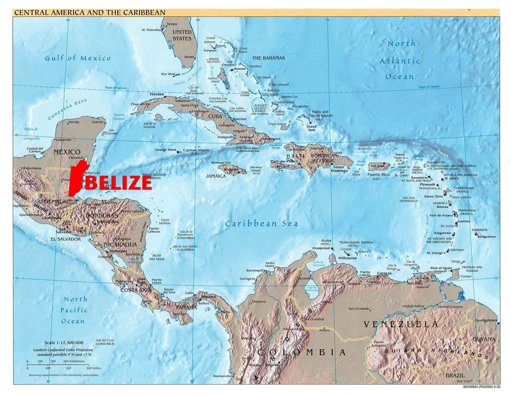 Map of Belize