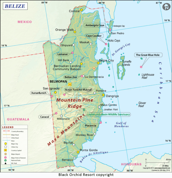 Map of Belize